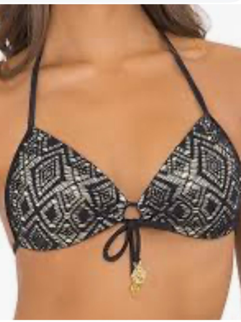 Luli Fama Push Up Bikini Top with crochet lace detail